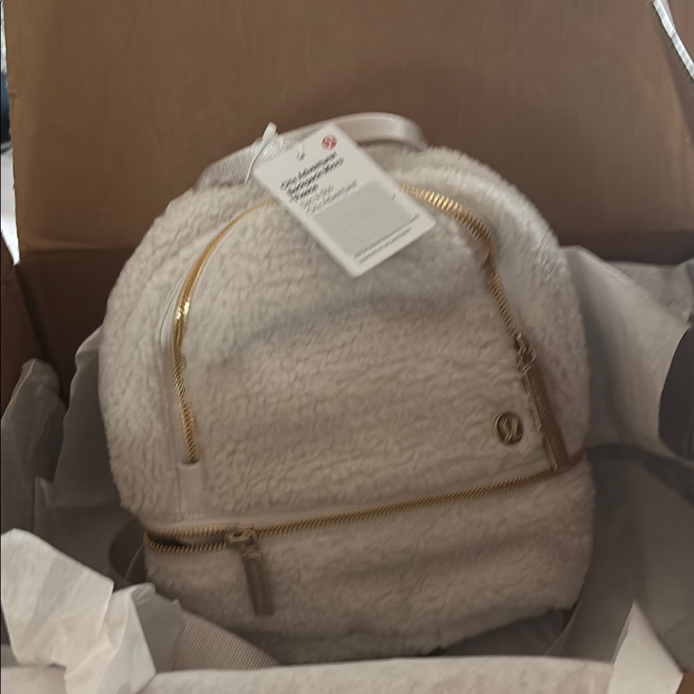 lululemon athletica White Sherpa Backpack New with tags